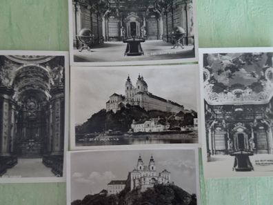 5 sehr alte Postkarten AK KF s/ w Stift Melk Österreich Wien St Pölten