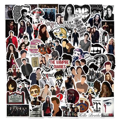 The Vampire Diaries Damon 100pcs Abziehbilder Set für Handy Koffer Tasse DIY Sticker