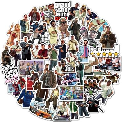 Spiel Grand Theft Auto 100pcs Abziehbilder Set für Handy Koffer Tasse DIY Sticker