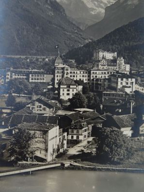 sehr alte Postkarte AK KF Interlaken & Jungfrau Bern Wallis Schweiz