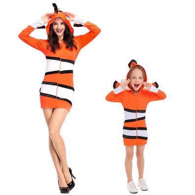 Eltern Kind Outfit Clowfish Nemo Bodysuit Ozean Mottoparty Overall Cosplay Kostüme