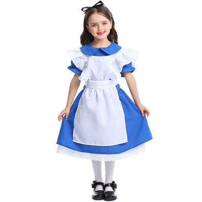Mädchen Kleid Alice in Wonderland Prinzessinnen Outfits Maid Schürze Cosplay Kostüme
