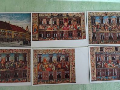 6 alte Postkarten AK KF Antonius / Jakob Fuggerhaus Augsburg
