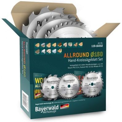 HOLZ Allround Ø160 Hand-Kreissägeblatt Set