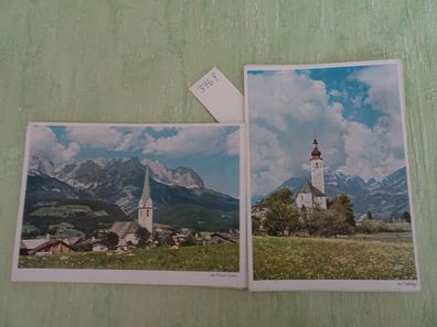 2 alte Postkarten AK St Margarethen Schwaz Tirol Ellmau Wilder Kaiser Kirchen Berge