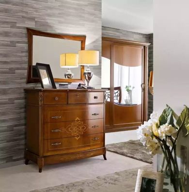 Klassische Luxus Schlafzimmer Kommode Spiegel Schlafzimmermöbel Holz