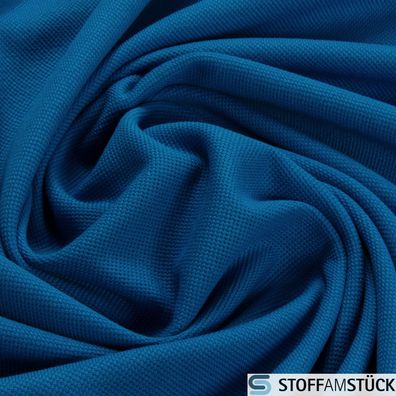 0,5 Meter Stoff Baumwolle Piqué Jersey blau dehnbar weich Reine Baumwolle Pique