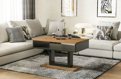 Couchtisch Tilo 100 cm modern zweifarbig Wohnzimmertisch Tisch Sofatisch schwarz