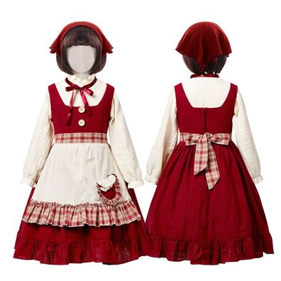 Mädchen Schürzenkleid The Little Match Girl Maid Outfit Kleid Diener Cosplay Kostüme