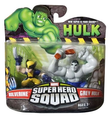 Marvel Super Hero Squad Wolverine und Grey Hulk Actionfigur von Hasbro