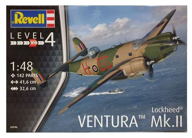 Revell Modellbausatz Flugzeug 1:48 - Lockheed Ventura Mk. II im Maßstab 1:48, Lev