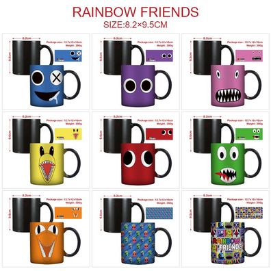 Rainbow Friends Thermoeffekt Tasse Cartoon Ceramic Kaffee Tee Milch Becher Magic Mug