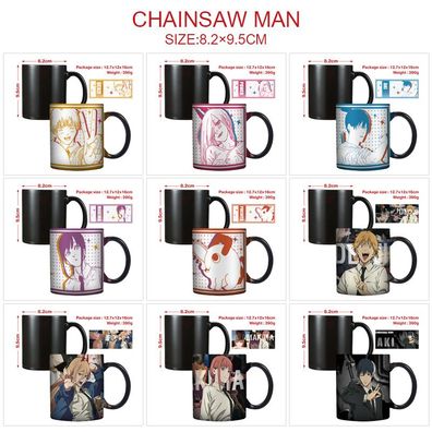 Chainsaw Man Thermoeffekt Tasse Denji Pochita Makima Ceramic Kaffee Tee Milch Becher