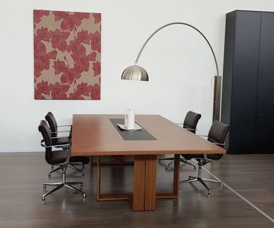 Konferenztisch ARCHE mit Kunstledereinsatz 320 x 160 x 75 cm