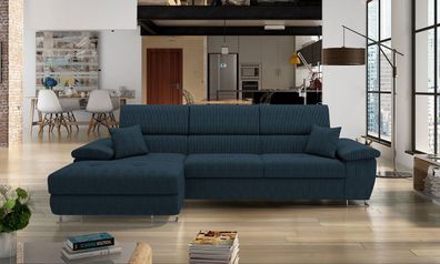 Ecksofa Cotere Mini Cord Polsterecke Eckcouch Polstersofa Schlaffunktion