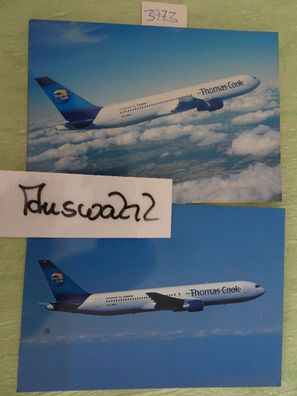 alte Postkarten Flugzeug Boeing 767 Thomas Cook