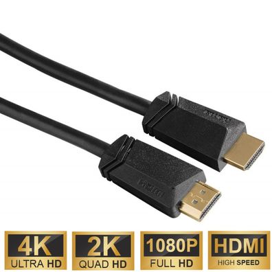 Hama 4K 5m HDMIKabel Ethernet GOLD AnschlussKabel 3D UHD FullHD TV PC Monitor