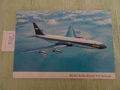 alte Postkarte Flugzeug Boac Bo Ac Jetliner 4 Rolls-Royce Convay RCo12 Boeing Airplan