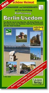 Doktor Barthel Karte Radfernweg Berlin-Usedom Von Berlin durch den