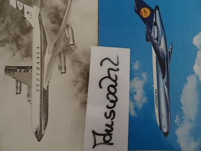 alte Postkarte Flugzeug Lufthansa D-ABOH Jet 720 B Europa Jet