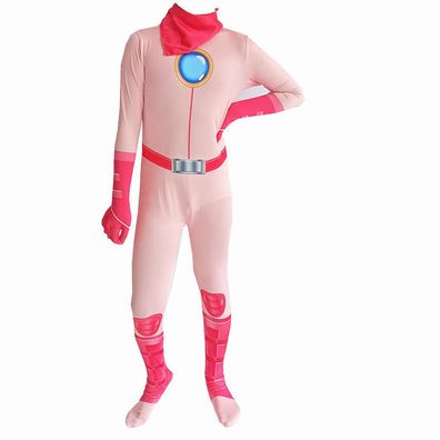 Neu Super Mario Bodysuit Peach Prinzessin Jumpsuit Jersey Cosplay Kostüme Overall