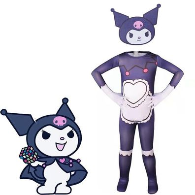 Mädchen Anime Kuromi Bunny Bodysuit Halloween Cosplay Kostüme Kinder Jumpsuit Overall