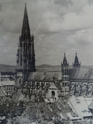 sehr alte Postkarte AK Dom Kirche Photo Baumgartner Freiburg Breisburg Günterstal