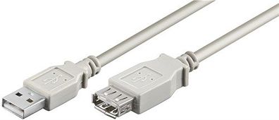 Goobay USB 2.0 Hi-Speed Verlängerungskabel, Grau, 1.8 m - USB 2.0-Stecker (Typ A) ...