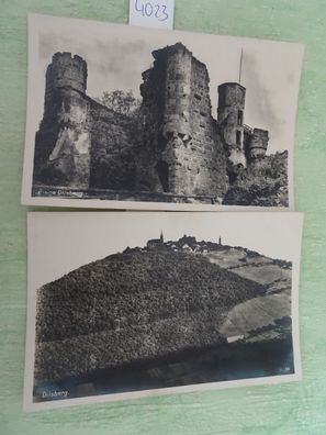 2 sehr alte Postkarten AK KF Dilsberg Ruine Burg Emil Rösch s/ w