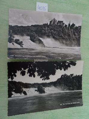2 sehr alte Postkarten AK KF Der Rheinfall Schloß Laufen Neuhausen