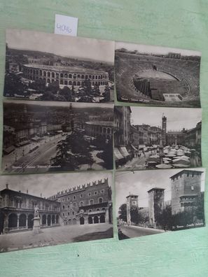 6 sehr alte Postkarten AK KF Verona Piazza dei Signori Castello Arena ....