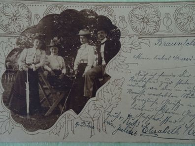 sehr alte Postkarte AK KF Deutsche Reichspost 1901 Familien-Foto
