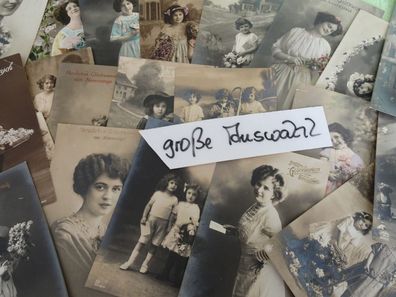 sehr alte Postkarten AK KF Namenstag Portrait Foto Kindermotive um 1910 - Auswahl