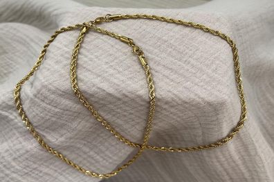 Halskette Gliederkette Gold Twisted Rope Chain