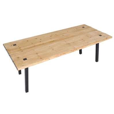 Esstisch HWC-L75, Tisch Esszimmertisch, Industrial Massiv-Holz 200x90cm, natur