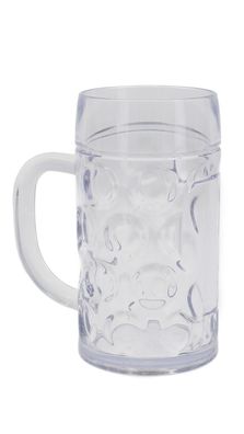 Mehrweg Bierkrugglas Münchner Waben Optik - SAN - glasklar - bruchfest - spülmasch...