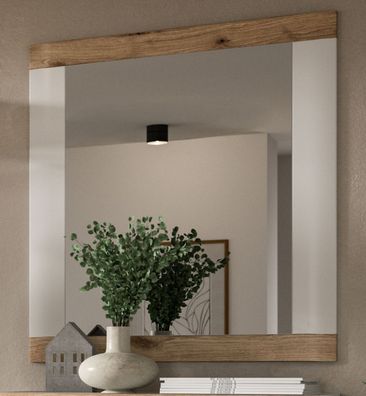 Wandspiegel Garderobenspiegel weiß Eiche Landhaus Flur Diele Spiegel Laredo 73 cm