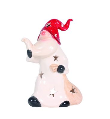 Wichtel Windlicht Deko Figur Teelichthalter Weihnachtsmann Skulptur Zwerg Troll