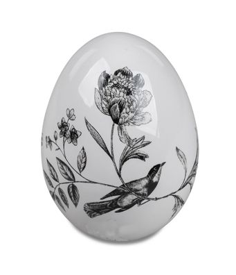 Deko Ei mit Vogel Blumen Design Keramik Osterei Dekoei Oster Deko Eier Figur