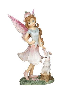 Elfe Fee Blumen Fairy Deko Figur Elfenfigur Mystik Fantasy Skulptur Objekt Hase