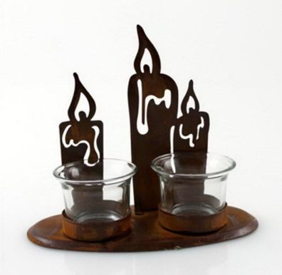 Teelichthalter Kerzenhalter Metall Glas Deko Windlicht Leuchter Kerzenständer