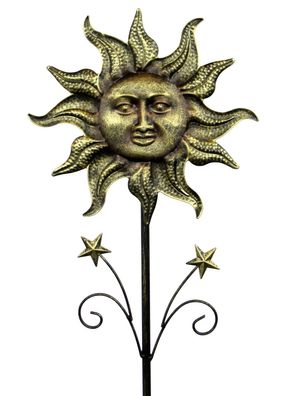 Gartenstecker Metall Sonne Deko Beet Stecker Figur Skulptur Sterne Mond Stab