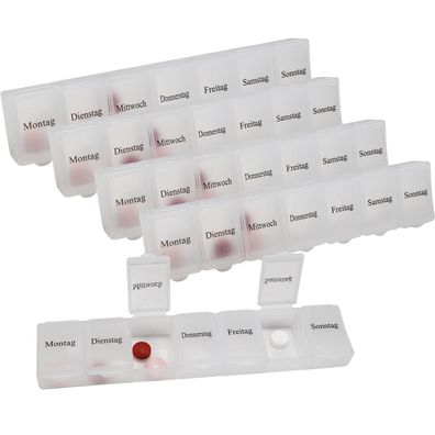 5x Pillenbox 7 Tage Tablettenbox Medikamentenbox Tageseinteilung Montag Sonntag