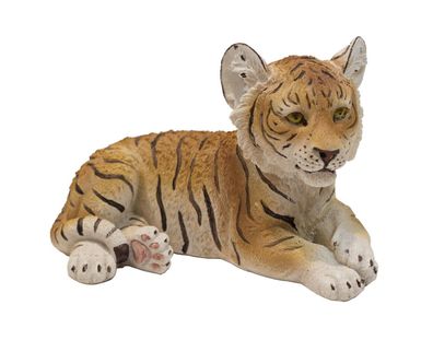 Tiger Baby Kind Katze Skulptur Tigerfigur Deko Afrika Tier Figur Statue Löwe