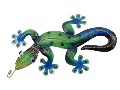 Gecko Deko Lurch Eidechse Wanddeko Wandbild Salamander Echse Drache Skulptur