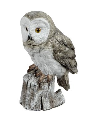 Eule Uhu Kauz Schleiereule Deko Garten Vogel Tier Figur Skulptur Schneeeule