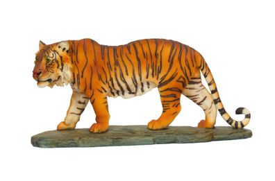 Deko Tiger auf Platte Katze Tier Figur Skulptur Statue Löwe Panther Leopard