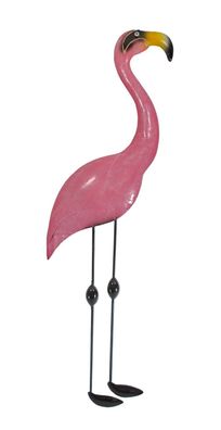 Wanddeko Flamingo Metall Hänger Deko Vogel Ziervogel Bild Kranich Figur Skulptur
