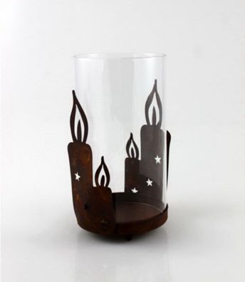 Windlicht Kerzenhalter Metall Glas Deko Teelichthalter Leuchter Kerzenständer