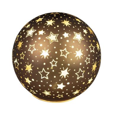 Deko Glas Kugel Sterne LED beleuchtet + Timer Lichtkugel Weihnachts Leuchtkugel